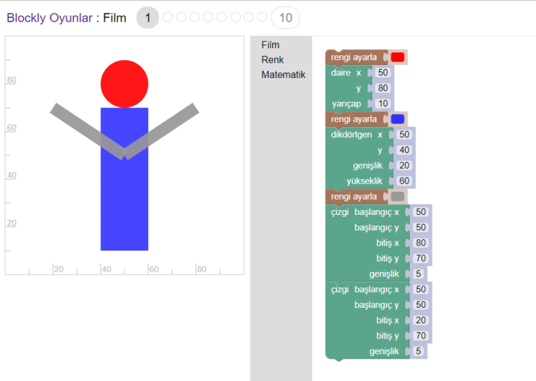 Blockly Games Tüm Bölümler ve Çözümleri